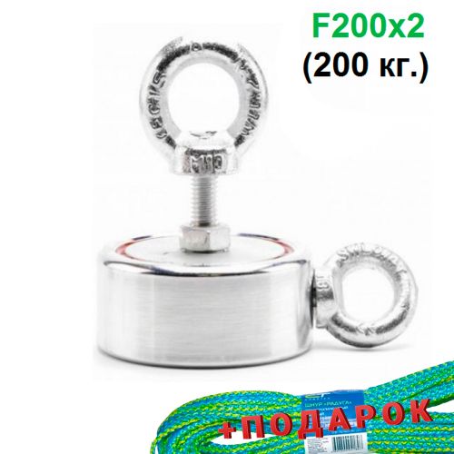 Поисковый магнит двухсторонний F200х2 (200 кг.)