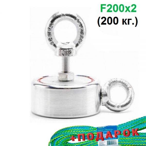 Поисковый магнит двухсторонний F200х2 (200 кг.)